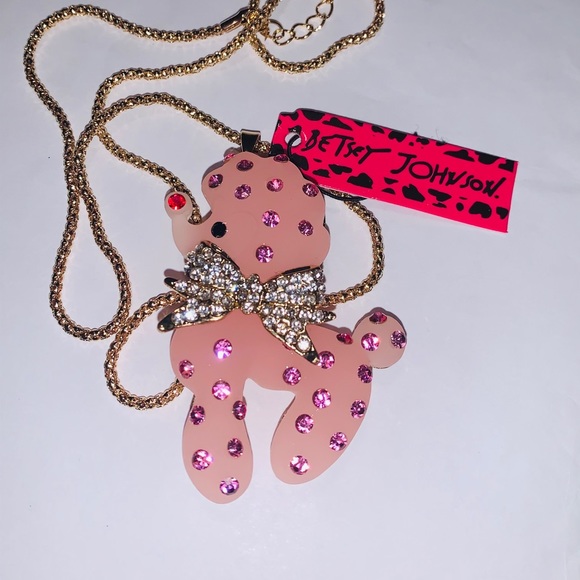 betsey johnson poodle necklace